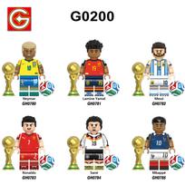 G0200 Futbolo serija G0201 G0202 Pasaulio taurės minifigūrėlės konstravimo kaladėlių maišelis, Edukacinis žaislas, Dovana vaikams, Keli stiliai G0200（0780-0785）