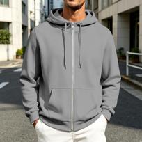 Men's Casual Zip-Up Hoodie Sweatshirt Jacket with Pockets M