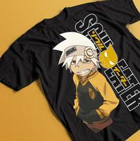 Soul Eater Evans T-shirt, Anime Graphic Tee, Unisex Cotton Tee, Size S white