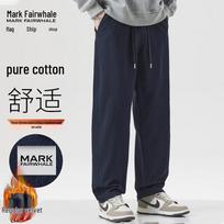 MARK FAIRWHALE Men's Winter Cotton Straight-Leg Casual Pants XL tamsiai mėlyna spalva
