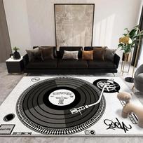 Retro vinilinių plokštelių grotuvo kilimai Muzikos temos dizainas Pioneer prekės ženklas Gyvenimas yra muzika tekstas moderniam svetainės dekorui 40x60cm gray