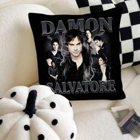 Actor Damon Salvatore Pillow Case Fashion Square Pillowcase Bedroom Sofa Room Ins Decoration Leisure 16x16Inch black