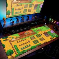 Populiarus žaidimas Stardew Valley pelės kilimėlis Pikselių meno klaviatūros kilimėlis PC žaidimų priedai Didelis XXL stalo kilimėlis stalo organizatoriai ir dėklai 300x800x2mm blue