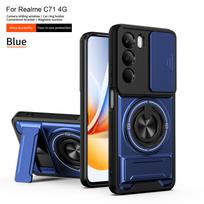 For Realme C71 Case Realme C71 Cover RealmeC71 4G Phone Case Magsafe Magnetic Fold Holder Military Armor Camera Protection Cover realme C71 black