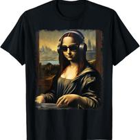 Mona Lisa As DJ  Trending Aesthetic Streetwear unisex T-Shirt S įvairiaspalvis