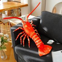 60/80cm pliušinis Australijos vėžys Pliušinis žaislas Kimštas tikroviškas jūros gyvūnas Australijos vėžys Jūros sofos dekoravimo pagalvė about 55-60cm red