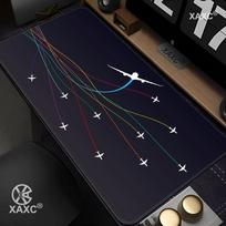 Desk Mat Aviation Theme Mouse Pad Large Rubber Anti-slip Aircraft Dashboard Office and Gamr Keyboard Mats Decor Mat HYBXXC 30cmx60cm(11.8x23.6inch) black
