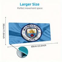 Manchester City Mouse Pad, Large Gaming Desk Mat, Non-slip XXL Mousepad for Laptop & Tablet, Mini PC Playmat with Stitched Edges 30cmx60cm(11.8x23.6inch) gray