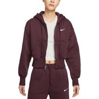 Nike NSW PHNX FLC CROP FZ HDY Striukė Moteriška Bordo HV2427-652 M bordinė