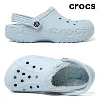 Crocs Baya Lined Clogs Fur Indoor Shoes 205969 4jz mineral blue/260 gray