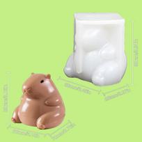 Miela kapibaros pudingo forma, putėsių silikoninė forma, kremo forma, torto forma, animacinė kapibaros torto dekoracija, kepimo įrankis white