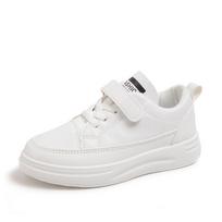 Children White Sneakers for Boys Breathable Running Sports Shoes Kids Girls Soft Bottom Flat Casual Platform Shoes Hook & Loop 26 balta