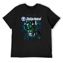 Tokyo Hotel Bill Kaulitz rock band T-Shirt sweat custom shirt fitted t shirts for men S juoda
