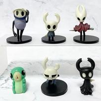 6Pcs Hollow Knight Anime Model Silk Song The Knight Hornet Zote Grub Figurine Doll Collection Figure Model Toys Present gray