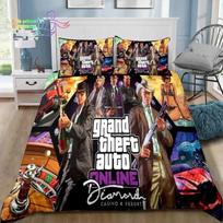 Three-Dimensional Print Pattern Grand Theft Auto GTA Game Gamer Bed Linen Collection Twin Size Size Twin Size Full Queen Dimension King Dimension Size EU Single 135x200cm black