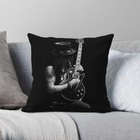 Slash Guitars Guns N' Roses Square Pillowcase Polyester Linen Velvet Pattern Zip Decorative Sofa Cushion Cover 45x45 30X30CM gray
