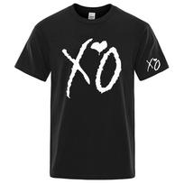 XO The Weeknd Unisexs T Shirt American Unisex vintage Washed Versatile homme Top For Everyday Wear streetwear T shirt M black