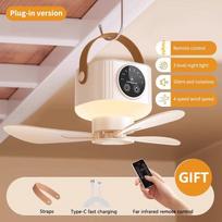 Portable Rechargeable Camping Fan With Led Night Light And Adjustable Speed Perfect For Tent Hiking Outdoor Use A2