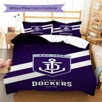 Fremantle Dockers Anchor Crest White Stripe Print Bedding Set Purple Duvet Cover Football Fan Bedroom Home Decor Bedding 135x200cm white