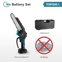 YOFIDRA 8 colių bešepetis elektrinis grandininis pjūklas be šepetėliu, įkraunamas medžio apdirbimo sodo genėjimo pjūklo įrankis, skirtas Makita 18V baterijai No Battery NO Plug