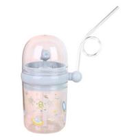 Banginio purslų gėrimo puodelis su šiaudeliu, nepralaidus, daugkartinio naudojimo gėrimo puodelis vaikams, 260 ml, Banginio fontano gertuvė vakarėliui, mokyklai, paplūdimiui mėlyna