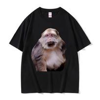 Funny Xing Xing Monkey Meme Graphic T Shirt Unisexs High Quality Cotton Tee Shirt Retro Fashion Oversized Tshirt Streetwear S gray
