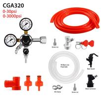Homebrew Beer Carbonation Kit Co2 Regulator & Plastic Picnic Tap & 1.5M Gas Line Assembly For Carbonat Soda Water DIY Soda CGA320
