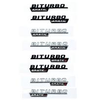 AMG C43/E43/GLE43/GLC43/GLE53 3D Flat Letters Emblem - Biturbo/4matic/4matic+ ABS Fender Sticker for Mercedes Benz ZO7 Biturbo4matic 1pair sidabras