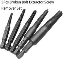 5/6Pcs Broken Bolt Extractor Set Electric Screw Remover With Center Drill Bits For Easy Thread Removal Tool Set 5pcs