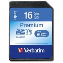 Verbatim Premium U1 SDHC 16GB V10 atminties kortelė, juoda, 43962