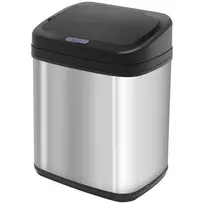 Sensorinis šiukšliadėžė 20L nerūdijančio plieno automatinis kibiras su judesio jutikliu, vidinis kibiras 33 x 25 x 42,5 cm, sidabro+juoda