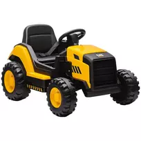 AIYAPLAY Vaikiškas statybinis transportas, paspiriamas automobilis vaikams, su nuotolinio valdymo pultu, rankiniu valdymu, „Bluetooth“ ir muzikos funkcija, 3–6 metai, plastikas, plienas, geltonas