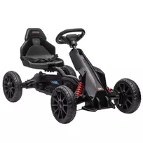Pedalinis kartingas, reguliuojama sėdyne, priekine ir atbuline pavara, vaikams nuo 3 iki 8 metų, Juoda
