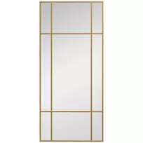 HOMCOM Sieninis veidrodis 110 x 50 cm dekoratyvinis veidrodis su metaliniu rėmu, stačiakampis veidrodis miegamajam, vonios kambariui, aukso spalvos