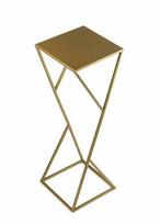Modernus aukso spalvos metalinis gėlių stovas su padėklu Loft, 70 cm