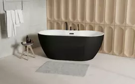 Vonia Besco Navia Juodas&Baltas, 140 x 75 cm, su juodais dangteliais