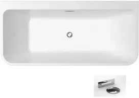 Vonia Besco Varya Juodas&Baltas Matt, 150 x 75 cm, su chrome sifonu