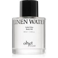 KUNDAL Objet Satin Glow Body Oil odą tausojantis kūno aliejus intensyviai drėkinantis aromatas Linen Water 100 ml