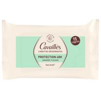 Roge Cavailles Deodorant Wipes 48h Protection Antiperspirant Unisex, 15 vnt.