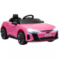 HOMCOM Vaikų elektrinis automobilis 12V vaikiškas automobilis su 2,4 GHz nuotoliniu pulteliu, 2 varikliais, vaikiška transporto priemone su 4 spyruokliniais ratais, signalizacija, priekiniais žibintais, muzika, švelniu startu, pagalbiniu ratu, skirtas 3-5 metų vaikams, rožinis