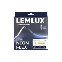 NEON FLEX LED juosta 24Vdc, 8W/m, 140LED/m, 4000K, 4x10mm, 5m ritė, IP67