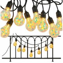 Sodo girlianda 5m 10 LED E27 230V dekoratyvinės lemputės spalvotas akcentas