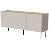 Cama Meble FELLINI komoda 400120, 150x70x40cm, 3 durys, laminuota medžio drožlių plokštė, ąžuolo viršus, kašmyro spalva