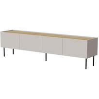 Cama Meble FELLINI televizoriaus spintelė 400110, 200x40x52 cm, 4 durys, matinis, ąžuolo viršus, smėlio