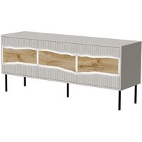 Cama Meble INSERTO 3D televizoriaus spintelė 400200, 143.5x40x61.5cm, LED, PUSH TO OPEN, 3 durys, kašmyras