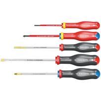 Facom AT.J5VEPB PROTWIST® 1000V izoliuotų atsuktuvų rinkinys, 5 vnt., 3.5x75, PZ1x100, 5.5x125, 6.5x150, PZ2x125