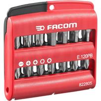 Facom E.120PB 28 vnt. 1/4" 6,35mm TORX® antgalių ir laikiklio rinkinys, 6 briaunų, plokšti, Phillips®, Pozidriv®