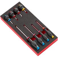 Facom MODM.AT3PB PROTWIST® atsuktuvų rinkinys putplasčio modulyje, 8 vnt., 418mm, 45mm, 188mm