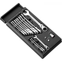 Facom FLEX HEAD RATCHET WRENCHES 467BF MOD.467BFJ12PB, 12 vnt., neslystantis galas, plastikinis padėklas