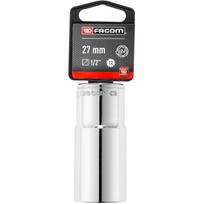 Facom S.27LAPB 27mm 12-briaunų ilgas lizdas, 1/2" pavara, 77mm, DIN 3124, ISO 1711-1, ISO 2725-1, OGV® profilis, chromuotas
